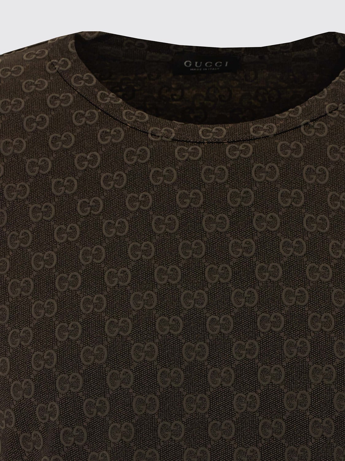 GUCCI T-SHIRT: Gucci T-Shirt aus Baumwolle mit GG-Monogramm-Muster und Rundhalsausschnitt, Schwarz - Img 4