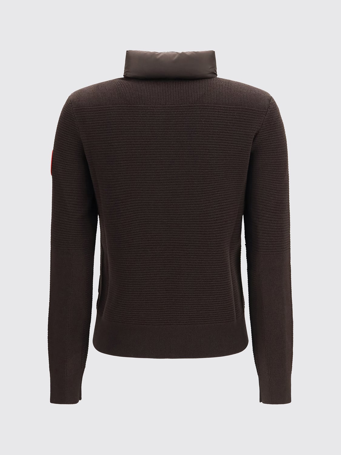 CANADA GOOSE JACKET: Canada Goose Short Quilted Wool Puffer Jacket with High Neck and Zip, Brown - Img 3