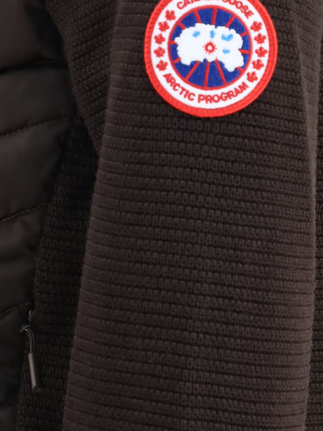 CANADA GOOSE JACKET: Canada Goose Short Quilted Wool Puffer Jacket with High Neck and Zip, Brown - Img 4