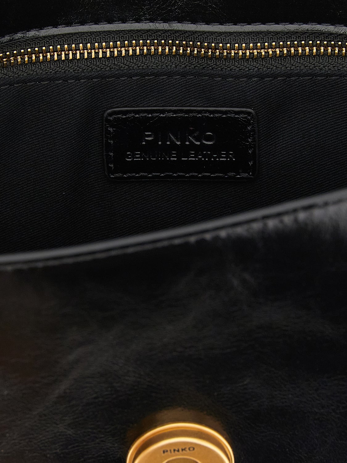 PINKO BORSA MINI: Mini borsa a tracolla Love One Classic Pinko in pelle con fibbia Love Birds, Nero - Img 3