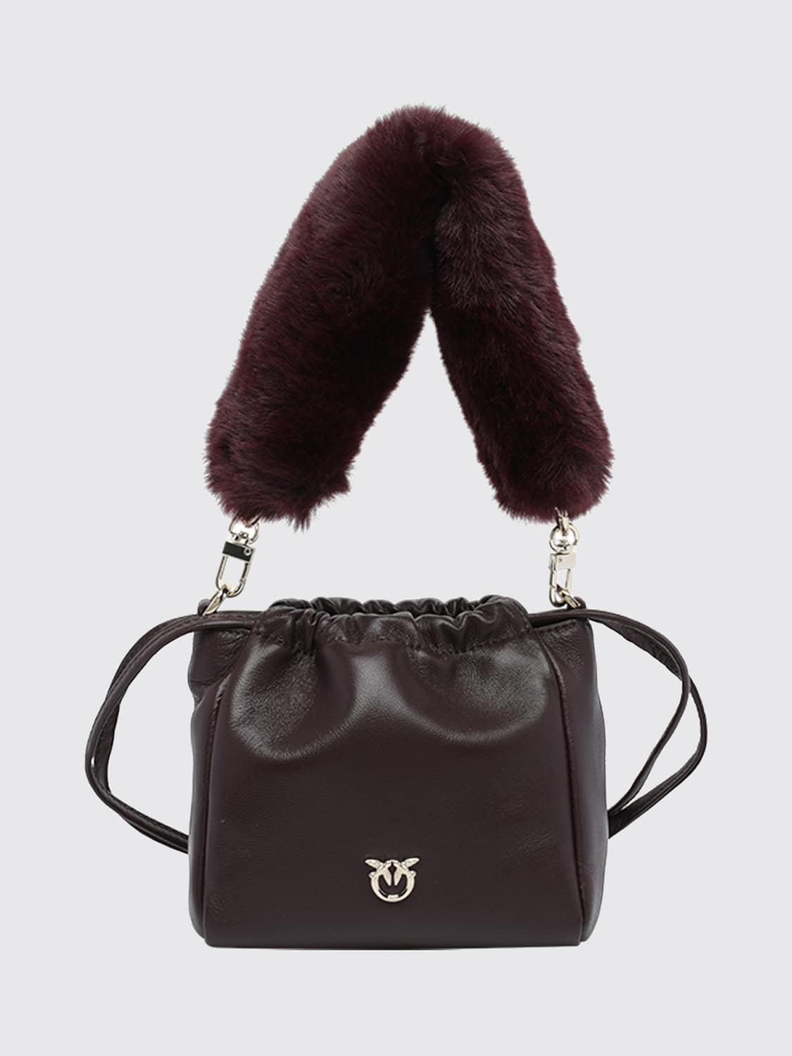 PINKO BORSA A SPALLA: Borsa a spalla donna Pinko, Bordeaux - Img 1