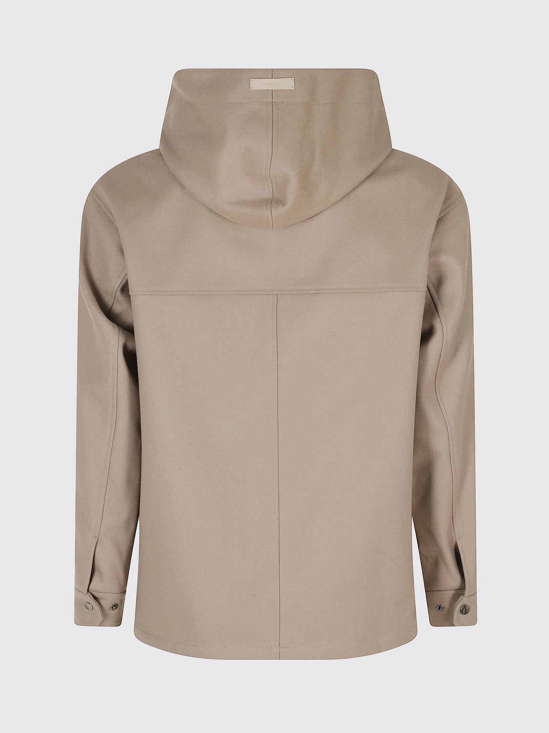 PAOLO PECORA COAT: Paolo Pecora Short Hooded Coat in a Wool and Cashmere Blend, Brown - Img 3