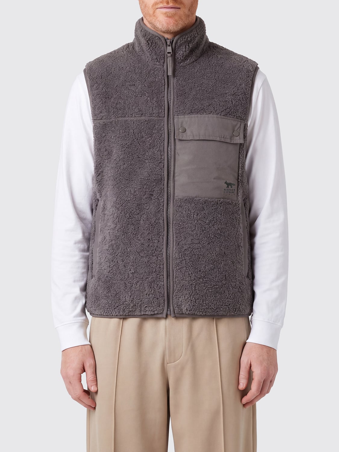 MAISON KITSUNÉ PULL: Pull homme Maison KitsunÉ, Gris - Img 1