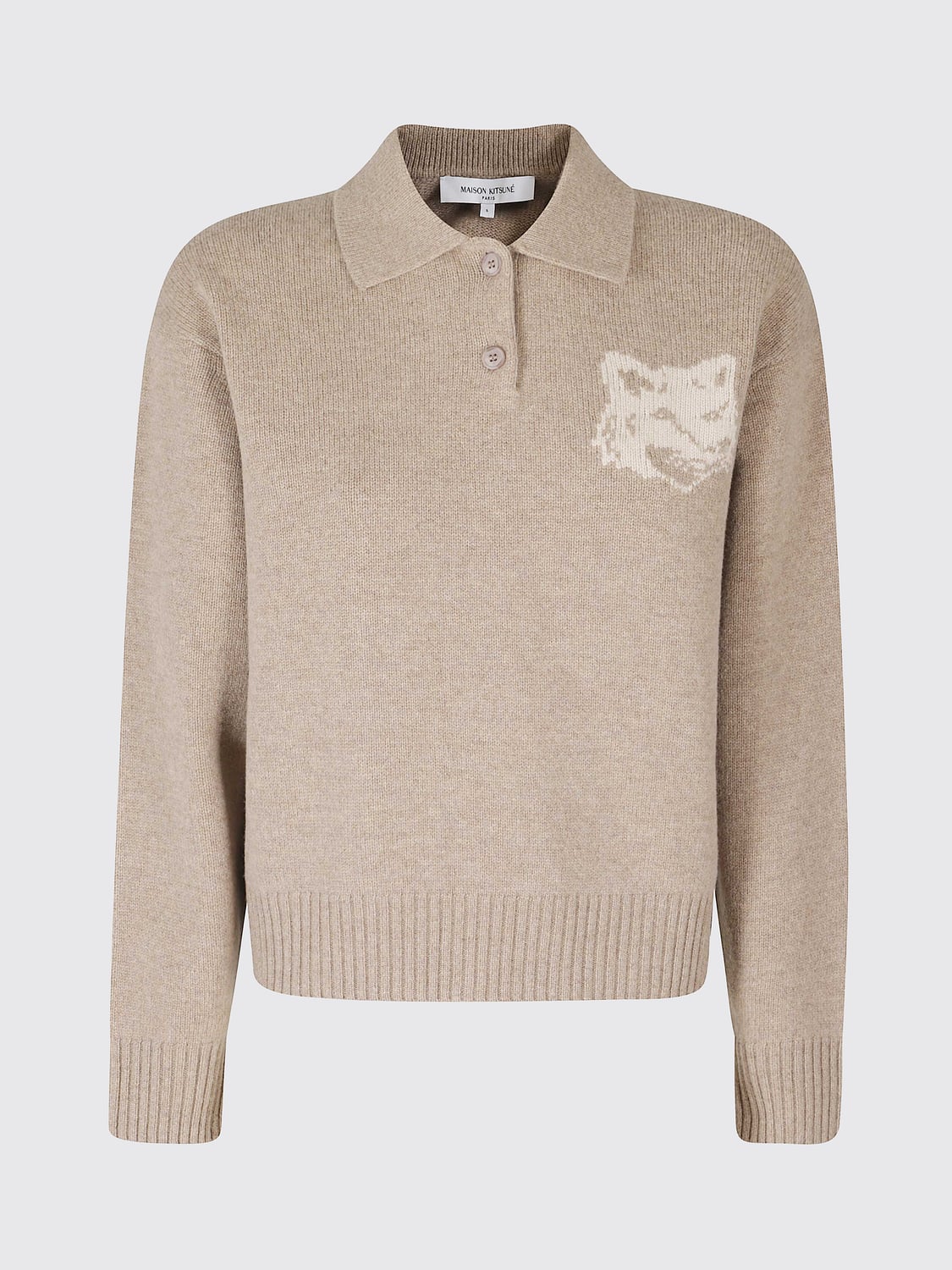 MAISON KITSUNÉ POLO: Polo donna Maison KitsunÉ, Beige - Img 2