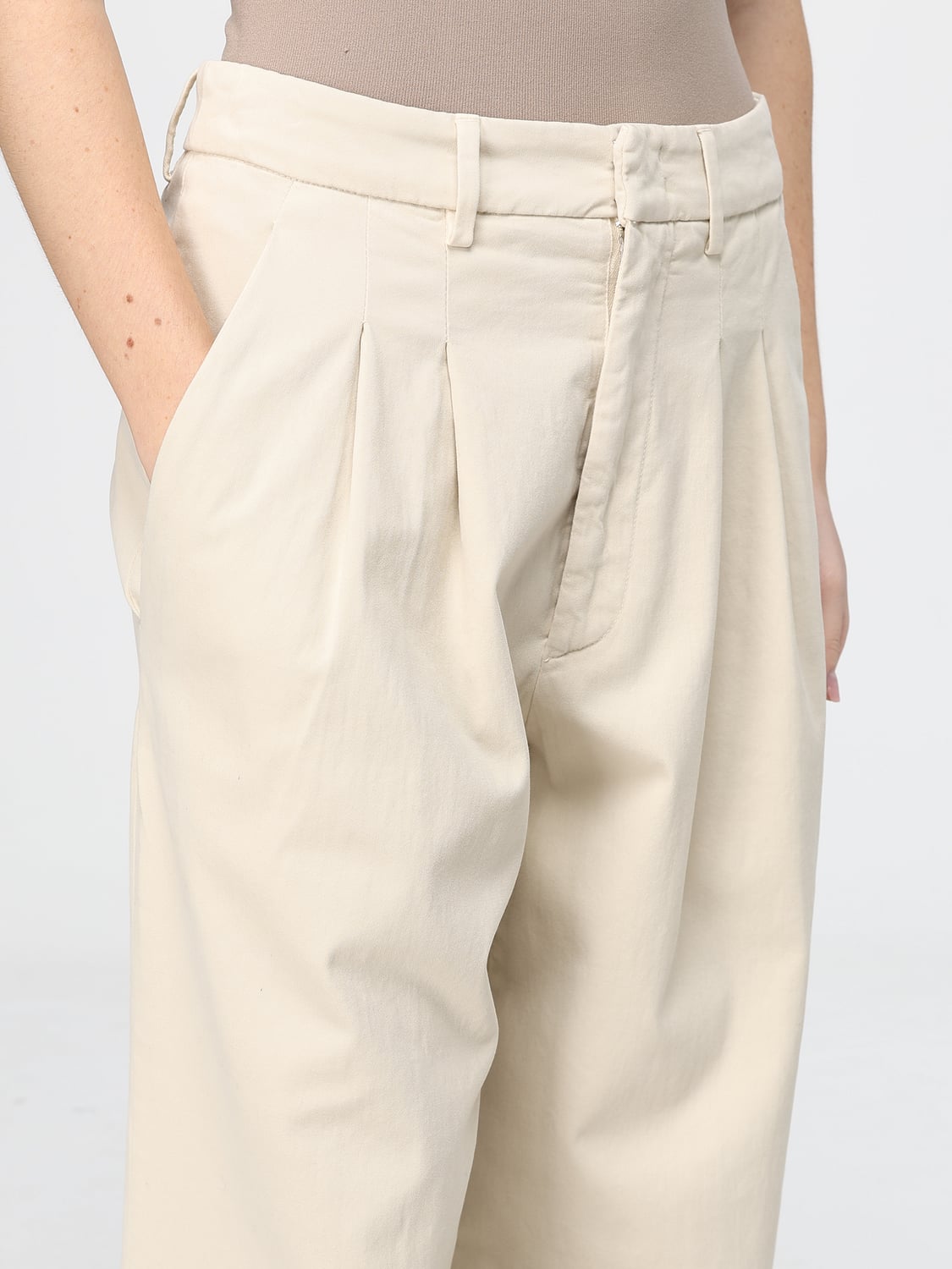 DONDUP PANTS: Pants woman Dondup, Ivory - Img 3
