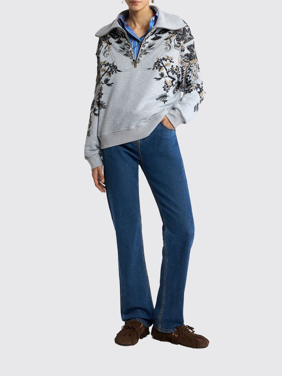 ETRO SUDADERA: Sudadera mujer Etro, Gris - Img 2