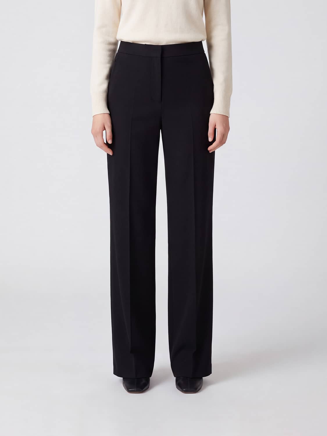 MAX MARA HOSE: Maßgeschneiderte Skinny-Crêpe-Hose Max Mara, Schwarz - Img 1