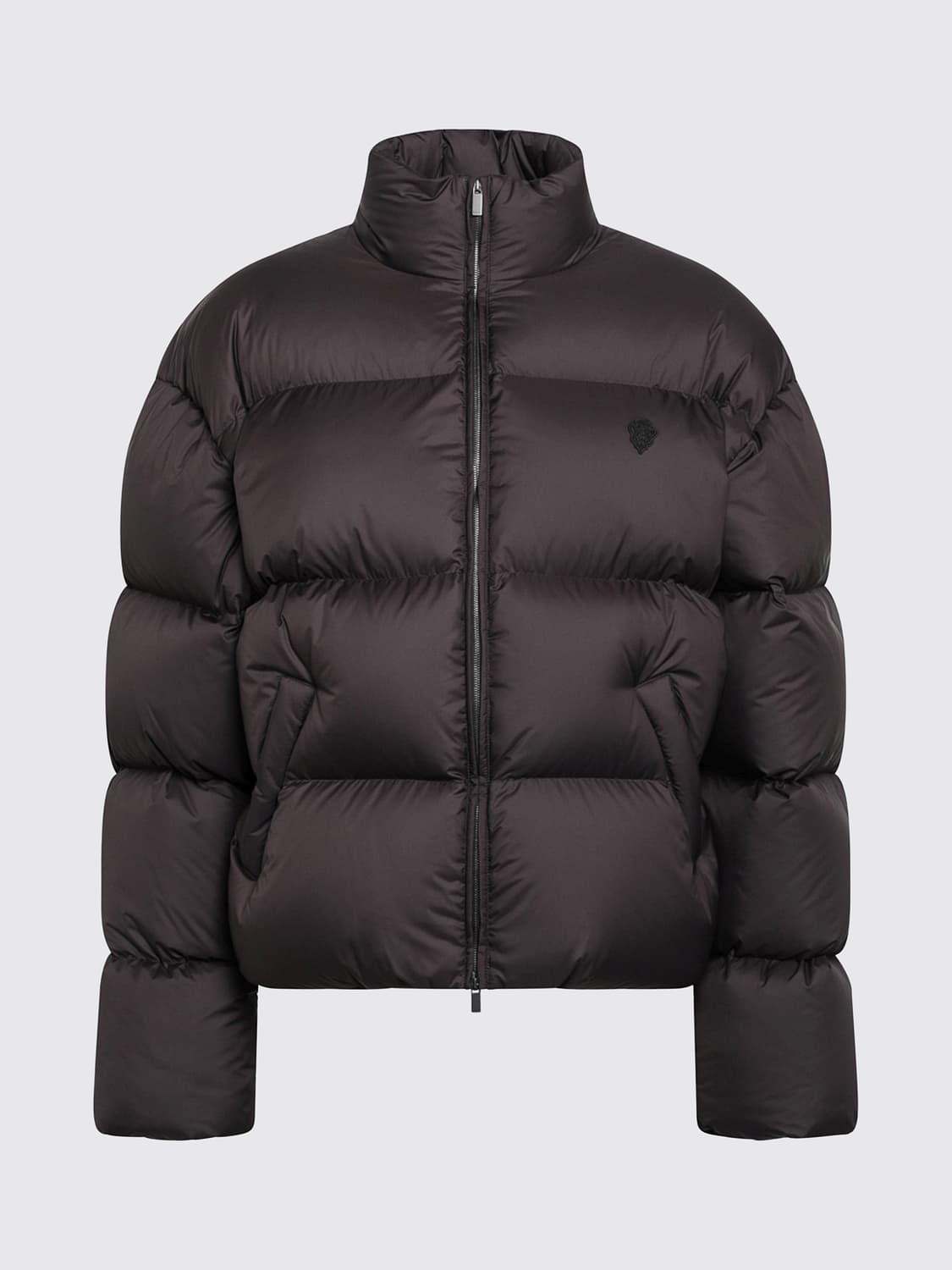 GUCCI GIACCA: Piumino corto Gucci in nylon trapuntato idrorepellente con collo alto, Marrone - Img 2