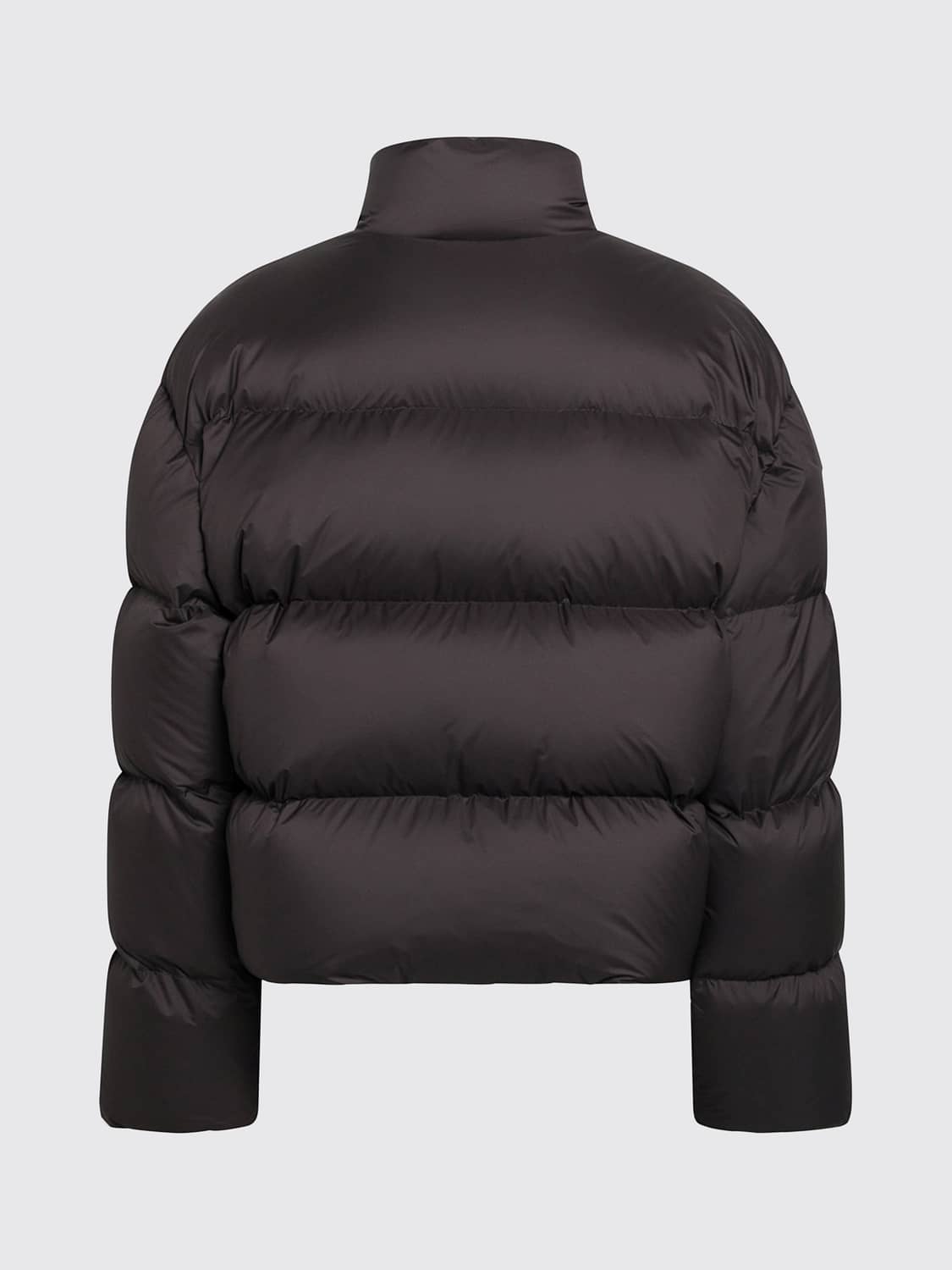 GUCCI GIACCA: Piumino corto Gucci in nylon trapuntato idrorepellente con collo alto, Marrone - Img 3