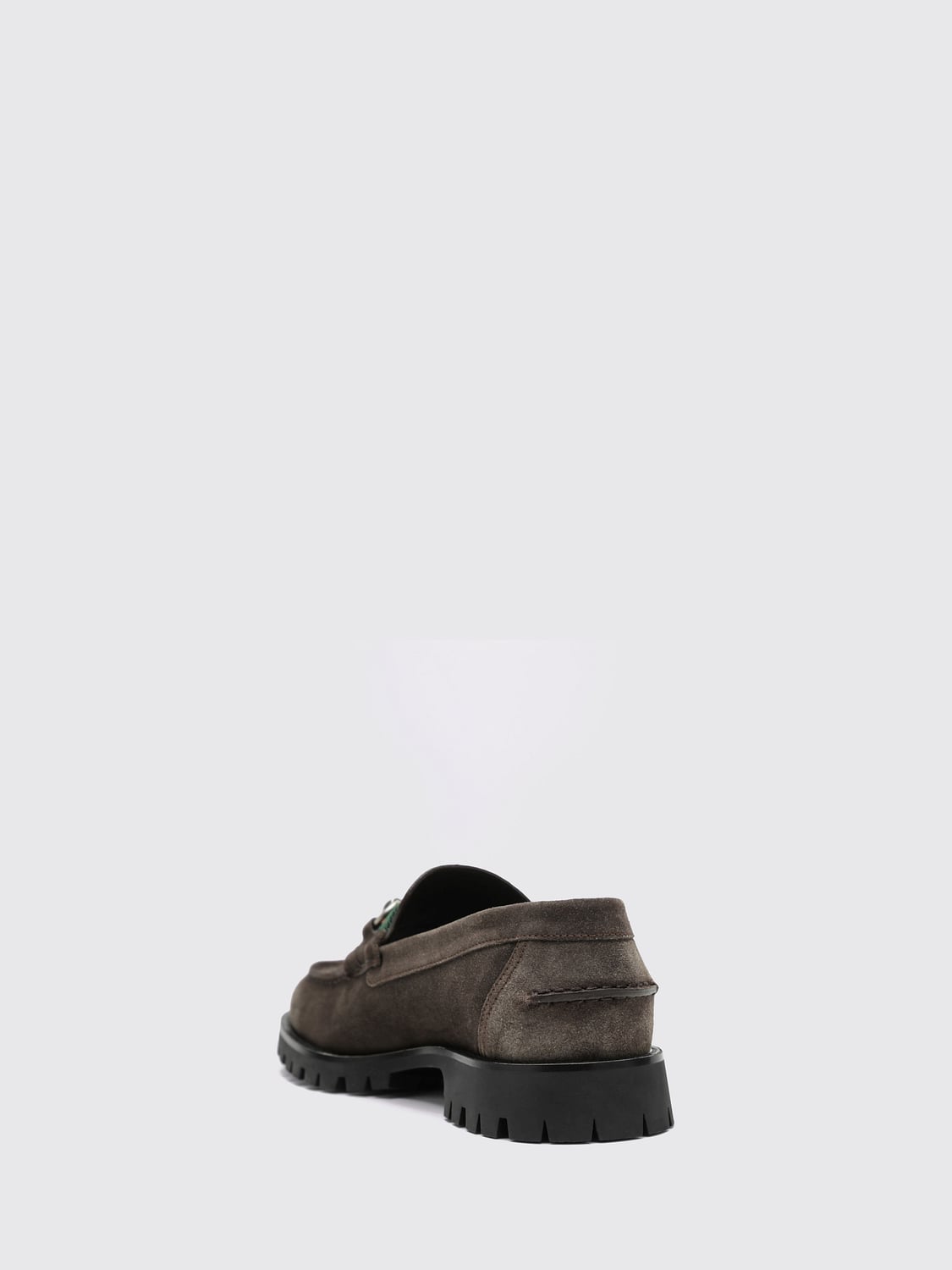 GUCCI MOCASSINI: Mocassini penny Gucci in pelle scamosciata con morsetto Horsebit, Moro - Img 2