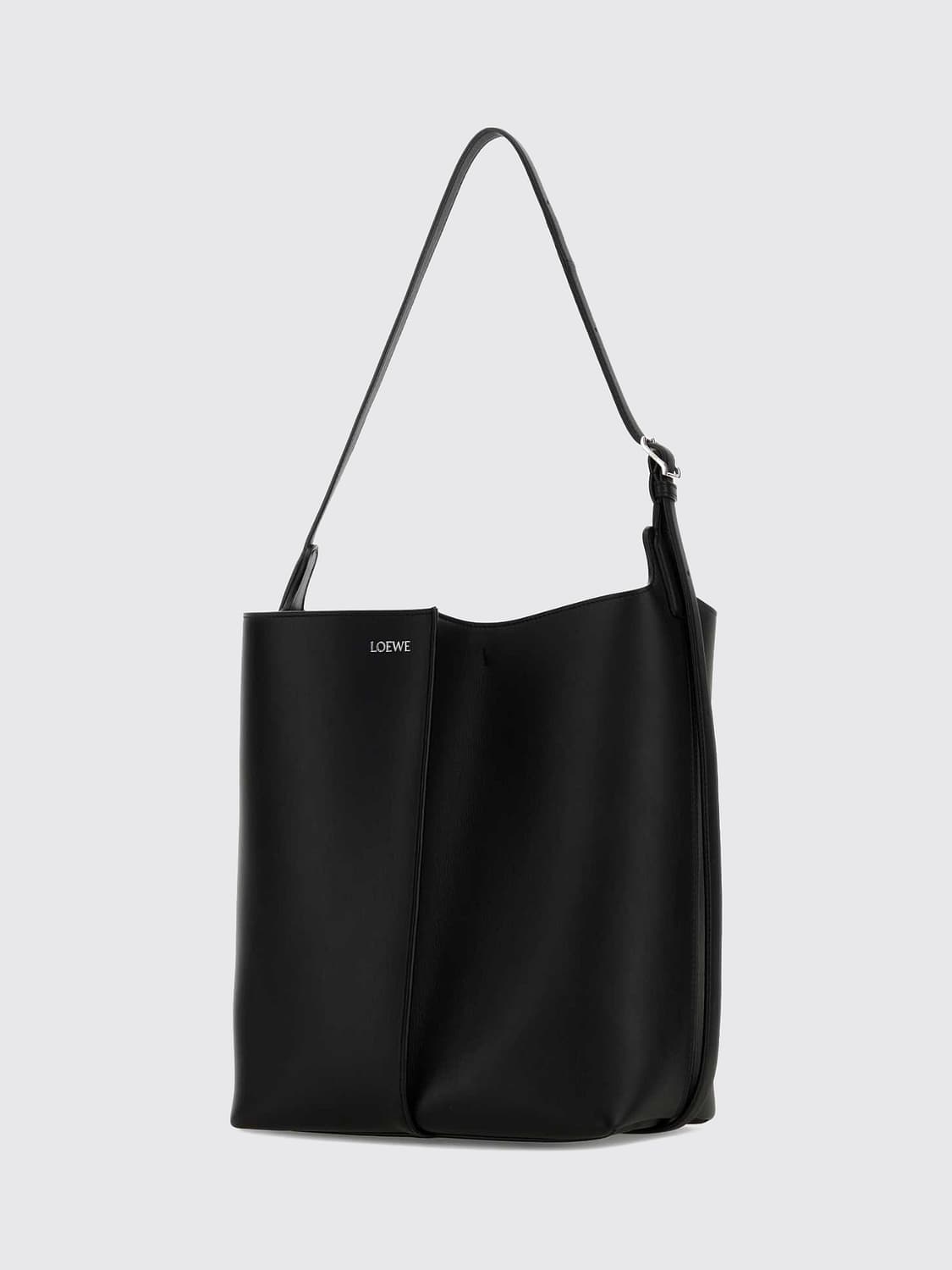 LOEWE BORSA A SPALLA: Borsa a spalla Bilbao Loewe in pelle di vitello liscia con manico regolabile, Nero - Img 3