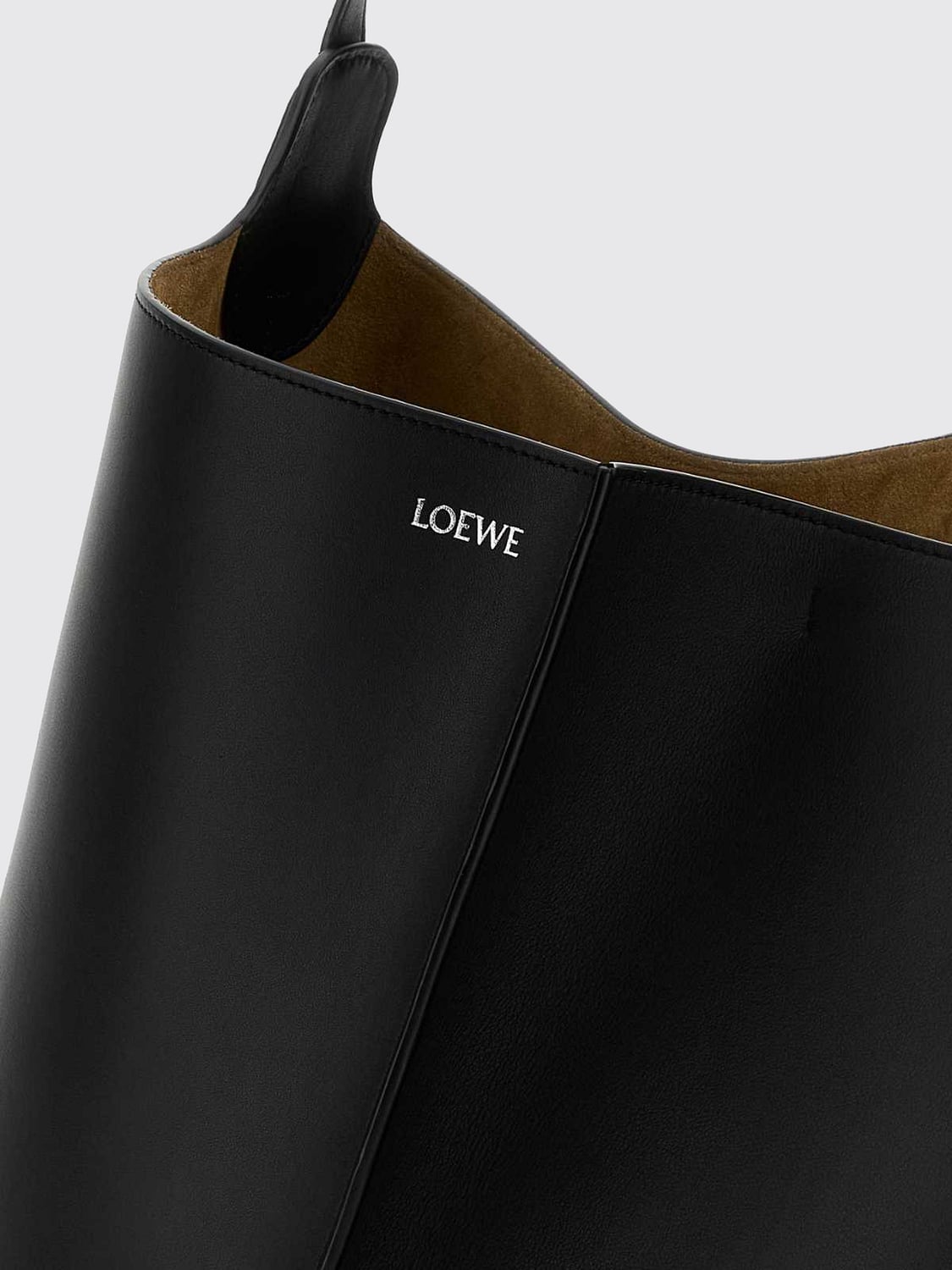 LOEWE BORSA A SPALLA: Borsa a spalla Bilbao Loewe in pelle di vitello liscia con manico regolabile, Nero - Img 4