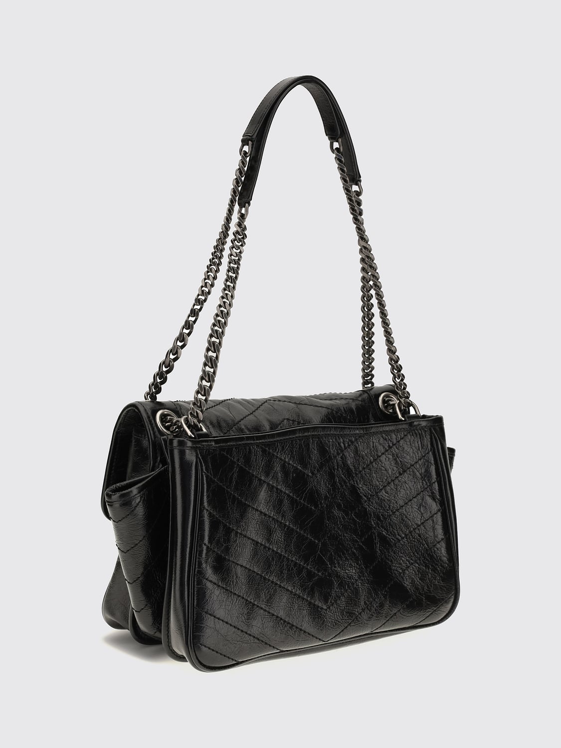 SAINT LAURENT BORSA A SPALLA: Borsa a spalla Niki Saint Laurent in pelle trapuntata con motivo chevron, Nero - Img 2