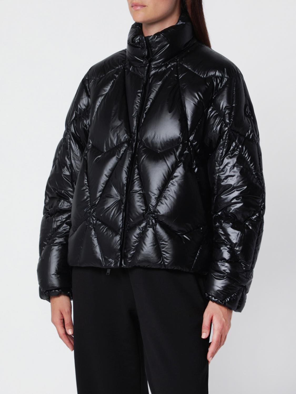 MOOSE KNUCKLES CHAQUETA: Plumífero corto Moose Knuckles de nailon acolchado con cuello alto y hombros caídos, Negro - Img 1