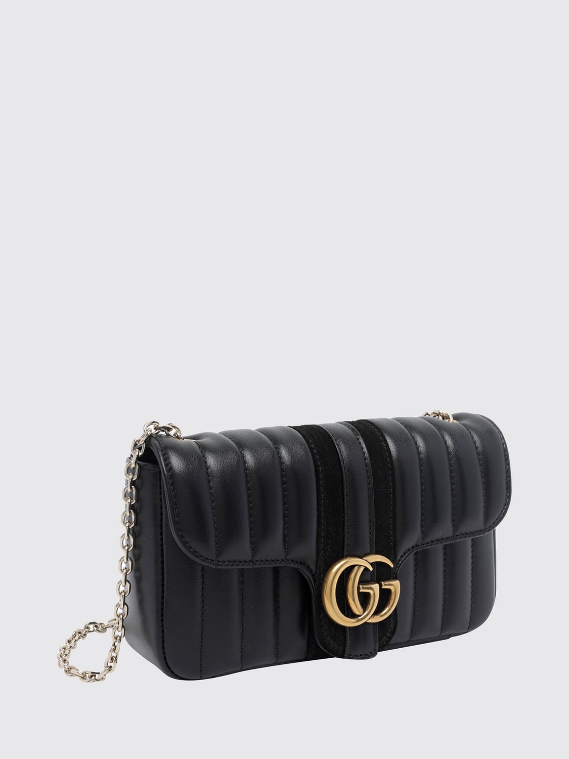 GUCCI BORSA MINI: Borsa mini Jetset GG Marmont Gucci in nappa matelassé con monogramma, Nero - Img 3