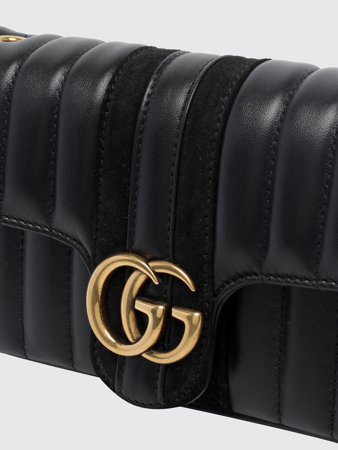 GUCCI BORSA MINI: Borsa mini Jetset GG Marmont Gucci in nappa matelassé con monogramma, Nero - Img 4