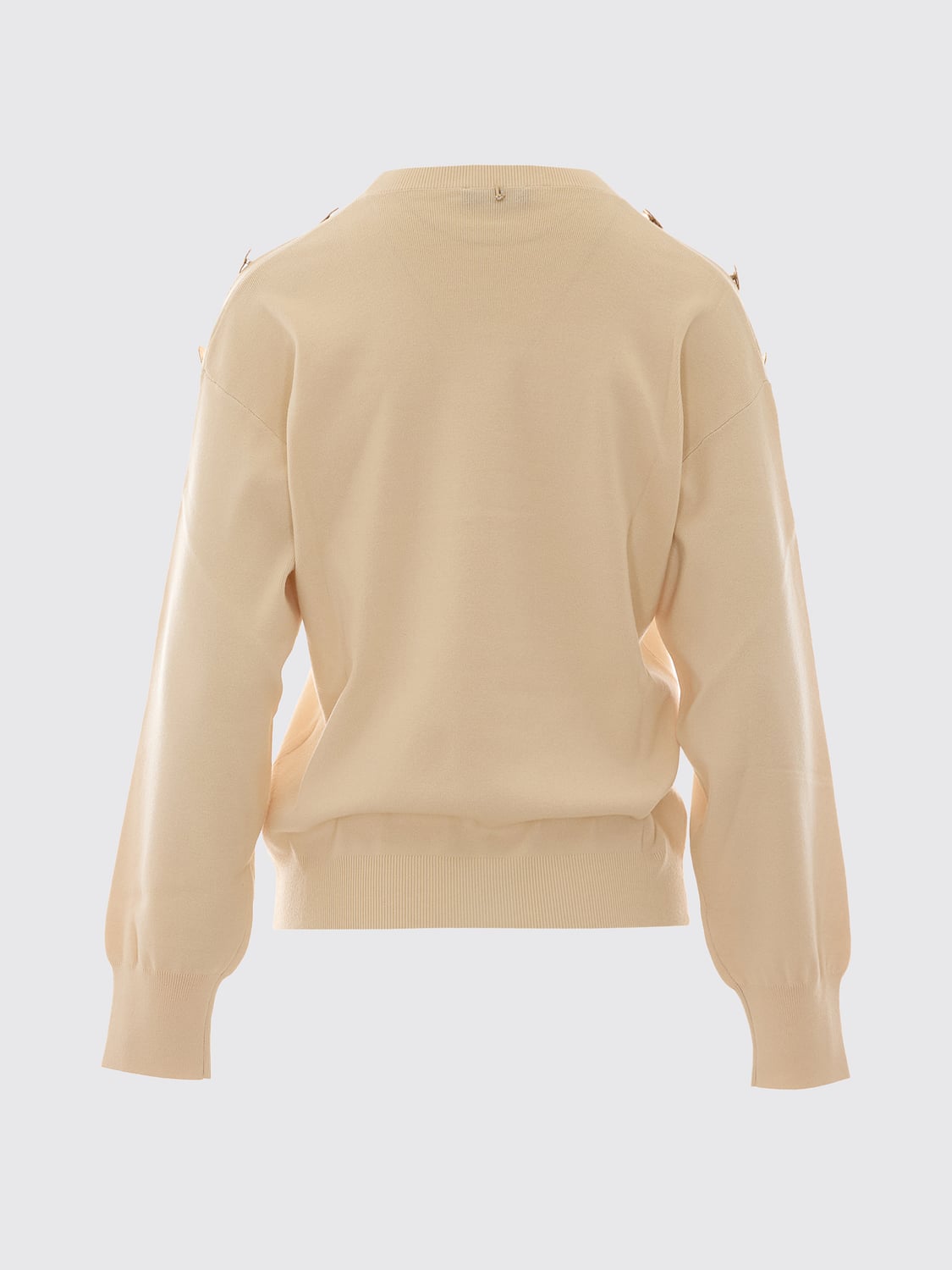 LIU JO PULLOVER: Liu Jo Rundhals-Cardigan aus Viskosemischung mit Knopfverschluss, Weiß - Img 3