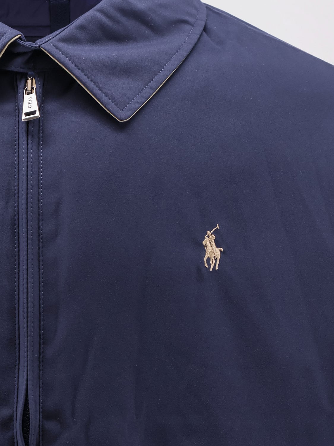 POLO RALPH LAUREN JACKET: Polo Ralph Lauren Windproof Polyester Bomber Jacket with Embroidered Pony Logo, Navy - Img 4