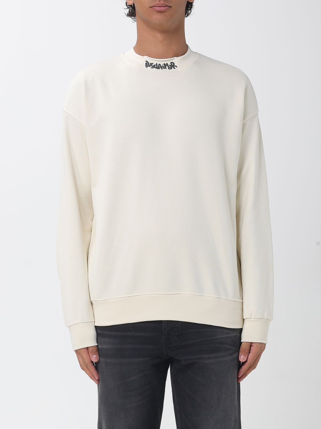 DISCLAIMER SWEATSHIRT: Sweatshirt homme Disclaimer, Jaune Crème - Img 1