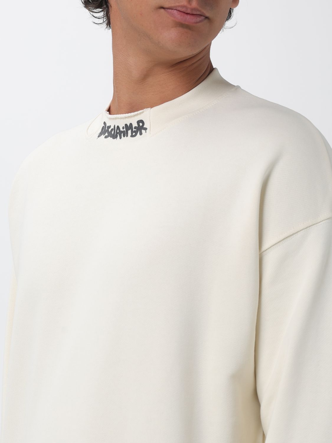 DISCLAIMER SWEATSHIRT: Sweatshirt homme Disclaimer, Jaune Crème - Img 3