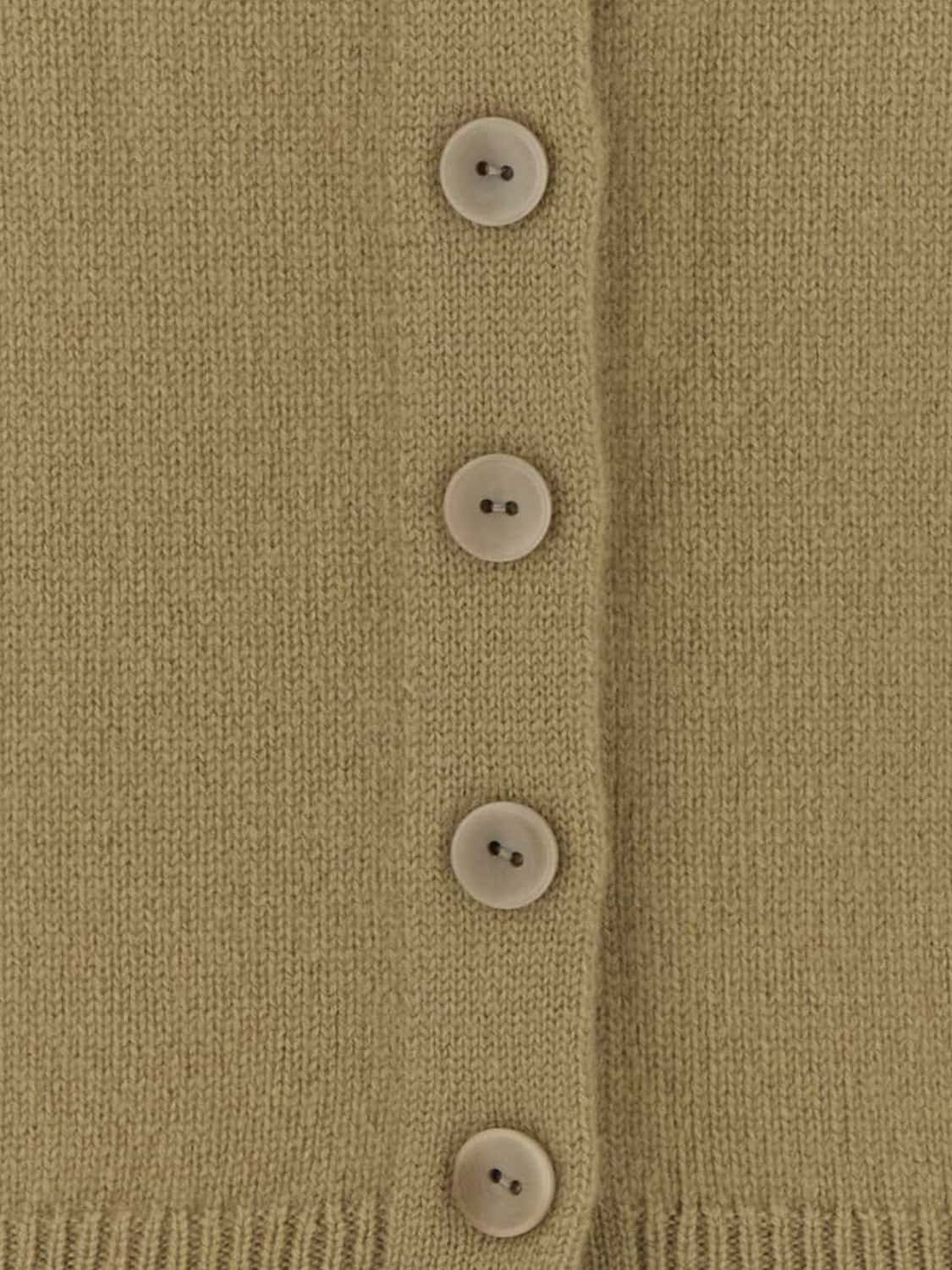 LEMAIRE JERSEY: Cárdigan Lemaire de cuello redondo en 100% cachemir con ribetes acanalados, Verde - Img 4