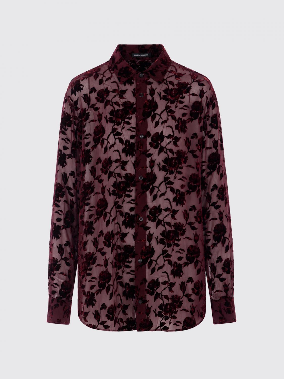 ANN DEMEULEMEESTER 셔츠: 셔츠 남성 Ann Demeulemeester, 레드 - Img 2