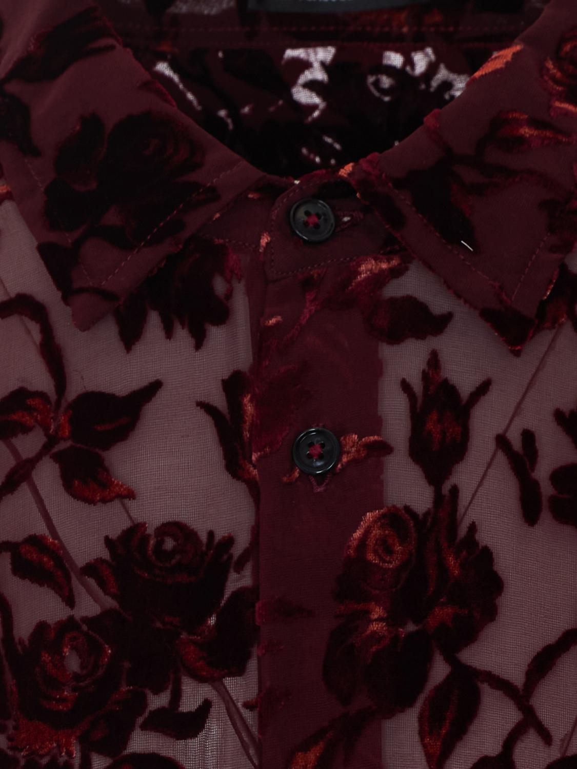 ANN DEMEULEMEESTER 셔츠: 셔츠 남성 Ann Demeulemeester, 레드 - Img 4
