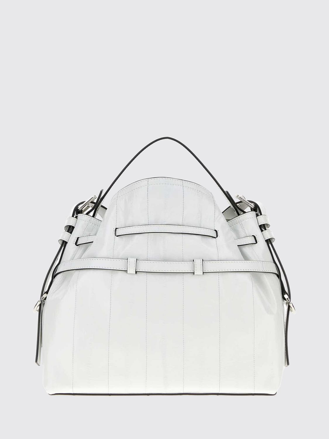 GIVENCHY HANDBAG: Small Voyou Givenchy Calfskin Bucket Bag with Drawstring, Ivory - Img 2