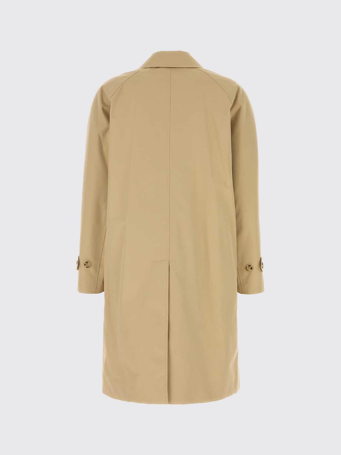 BURBERRY JACKET: Burberry Honey-Colored Cotton Gabardine Single-Breasted Long Trench Coat, Honey - Img 3