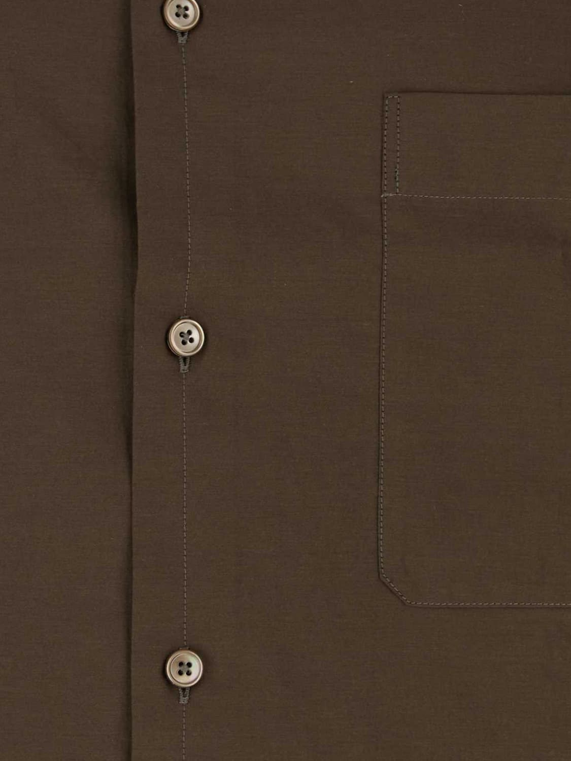 LEMAIRE SHIRT: Relaxed Fit Cotton and Silk Lemaire Shirt with French Collar, Brown - Img 4