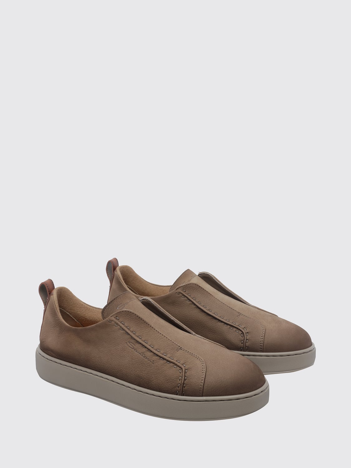 SANTONI BASKETS: Baskets homme Santoni, Marron - Img 2