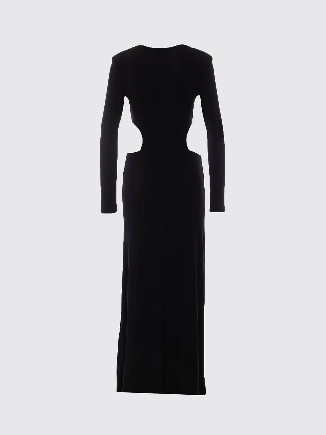 ELEH ROBE: Robe longue fourreau Nia Eleh en jersey avec découpes et décolleté en V, Noir - Img 3