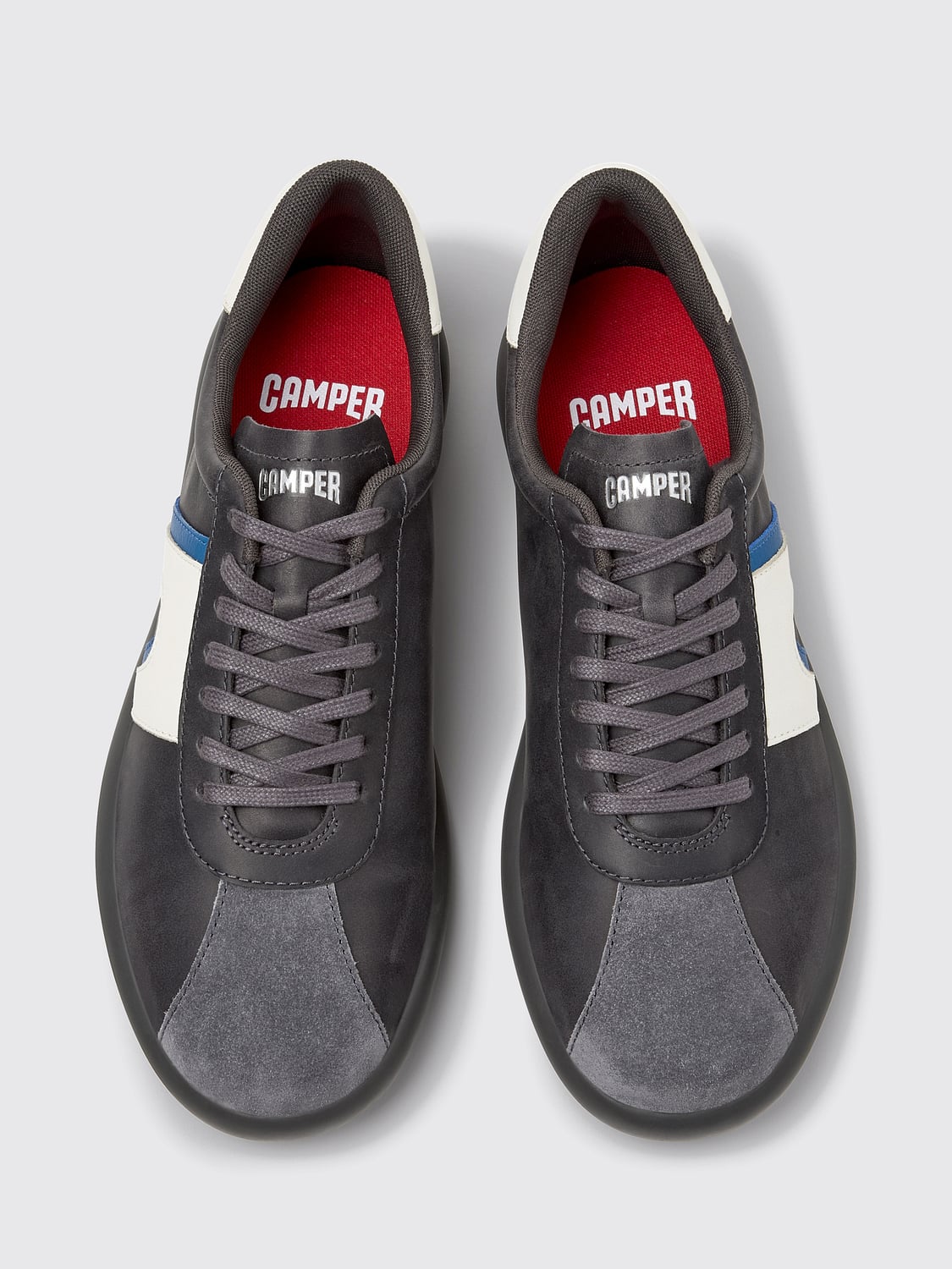 CAMPER BASKETS: Baskets basses Pelotas Soller Camper en cuir de veau avec logo contrastant, Gris - Img 4