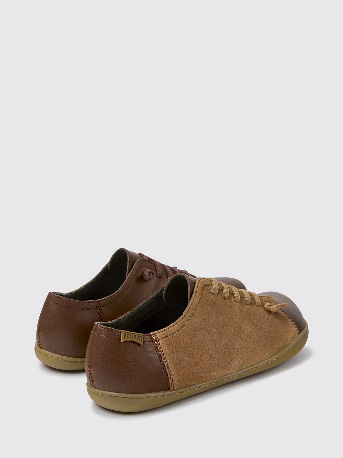 CAMPER SNEAKERS: Camper Twins Bicolour Suede Slip-On Sneakers, Brown - Img 3
