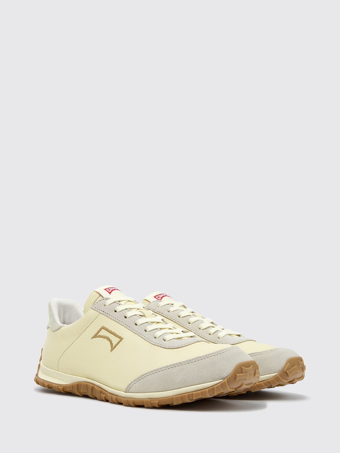 CAMPER SNEAKERS: Camper Drift Walk Calfskin Low-Top Sneakers with Vibram Sole, Beige - Img 2