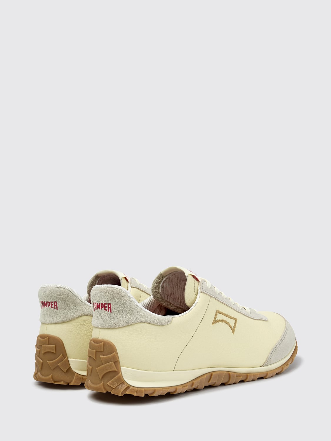 CAMPER SNEAKERS: Camper Drift Walk Calfskin Low-Top Sneakers with Vibram Sole, Beige - Img 3