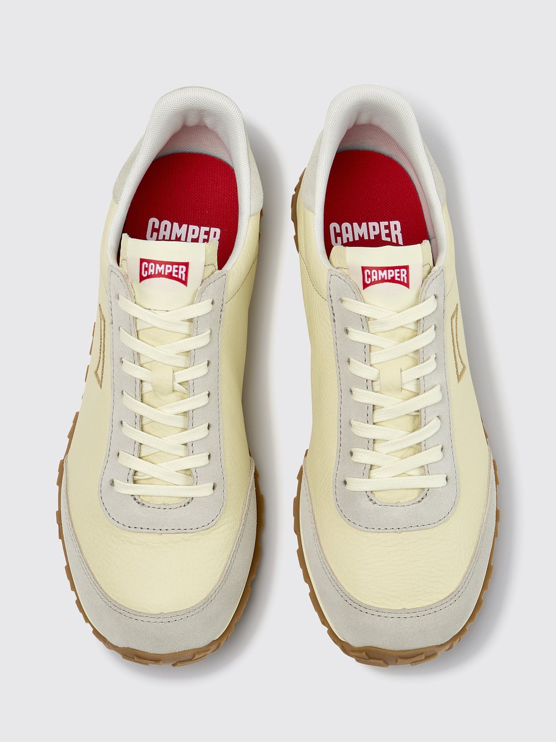 CAMPER SNEAKERS: Camper Drift Walk Calfskin Low-Top Sneakers with Vibram Sole, Beige - Img 4