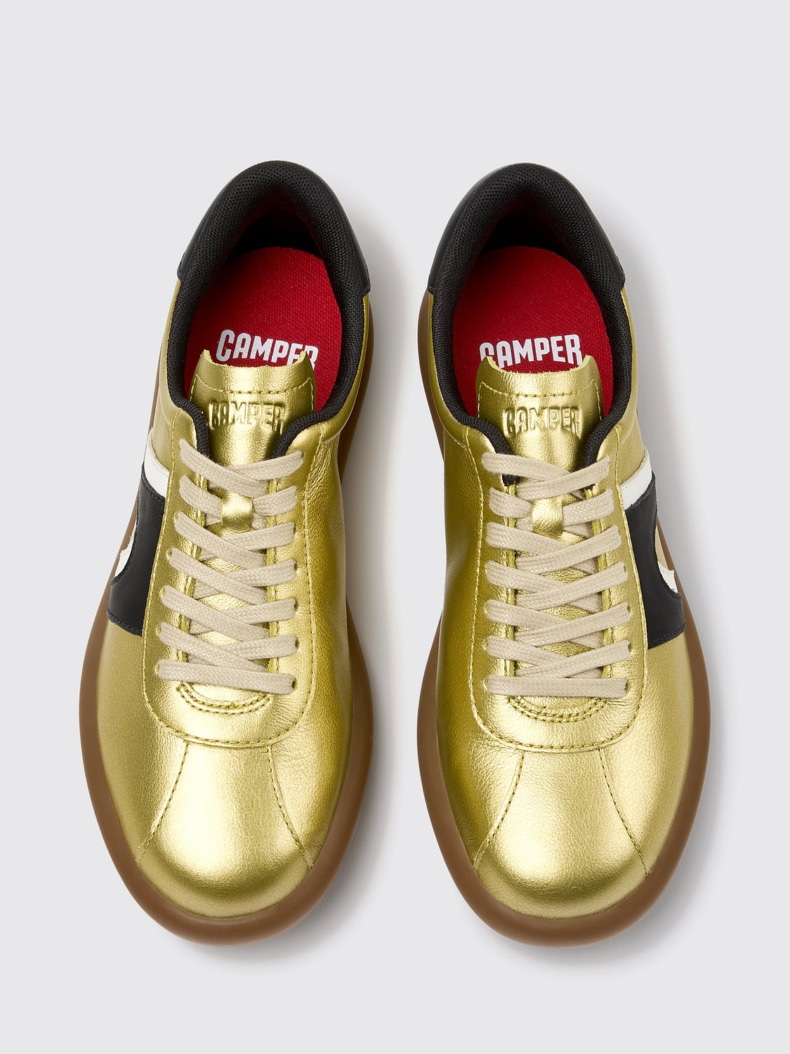 CAMPER スニーカー: CAMPER Pelotas Soller カーフスキン ローカットスニーカー コントラストロゴ入り, イエロー - Img 4
