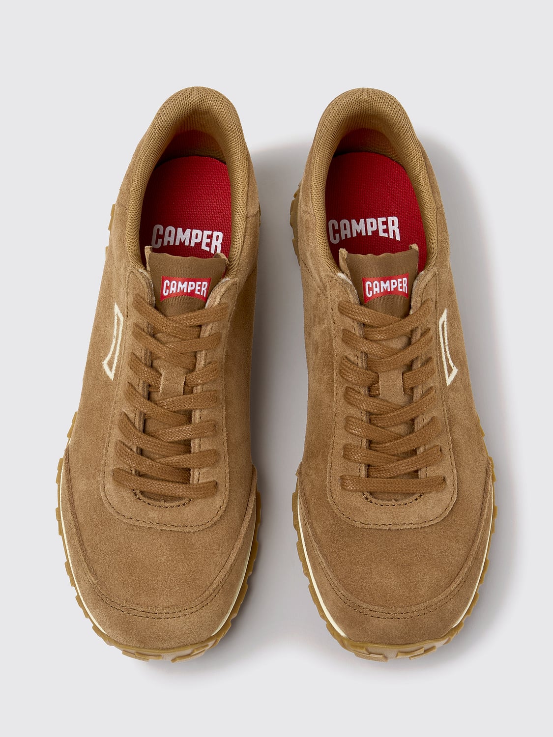 CAMPER スニーカー: CAMPER Drift Walk Vibramソール付き スエード ローカットスニーカー, ブラウン - Img 4