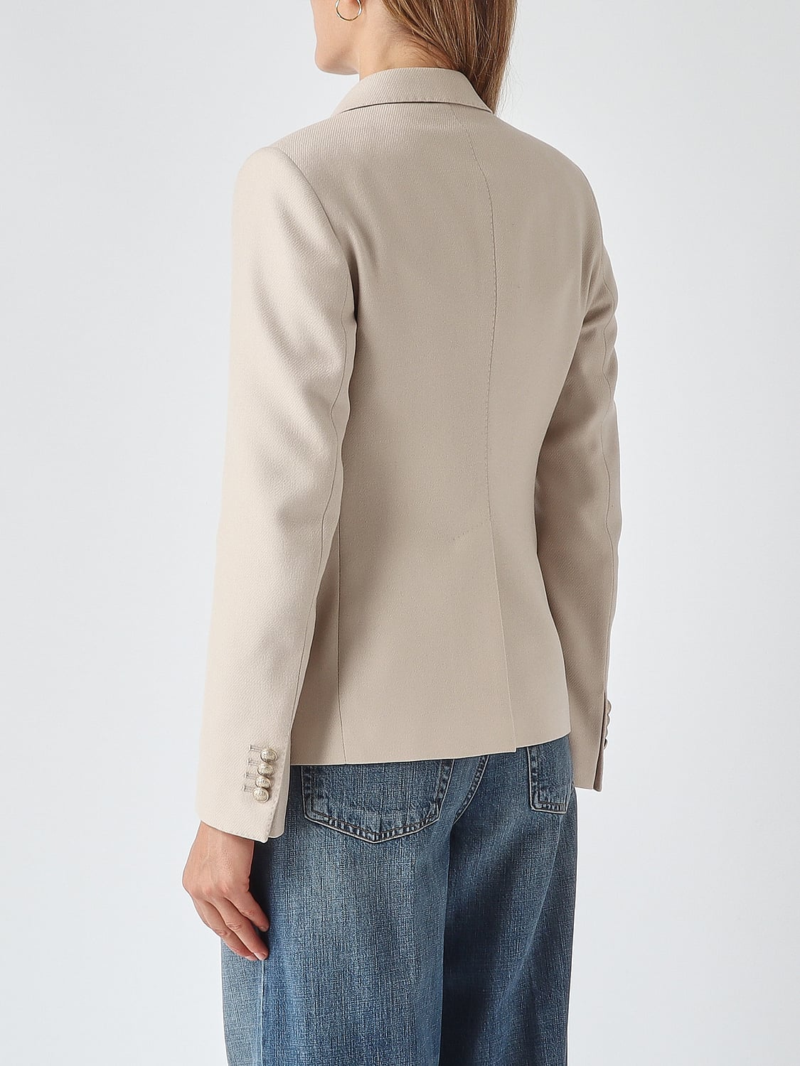 TAGLIATORE GIACCA: Blazer monopetto slim fit Tagliatore in pura lana vergine con rever a lancia, Ecru - Img 2