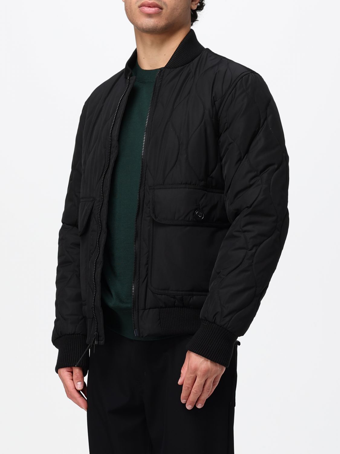 WOOLRICH JACKET: Woolrich Padded and Quilted Polyester Bomber Jacket with Contrast Logo, Black - Img 3