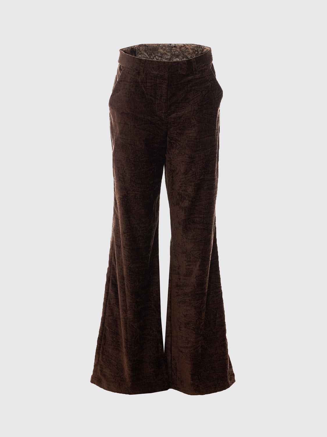 LIU JO HOSE: Ausgestellte Cordhose mit mittlerer Leibhöhe von LIU JO mit verdecktem Verschluss, Braun - Img 2