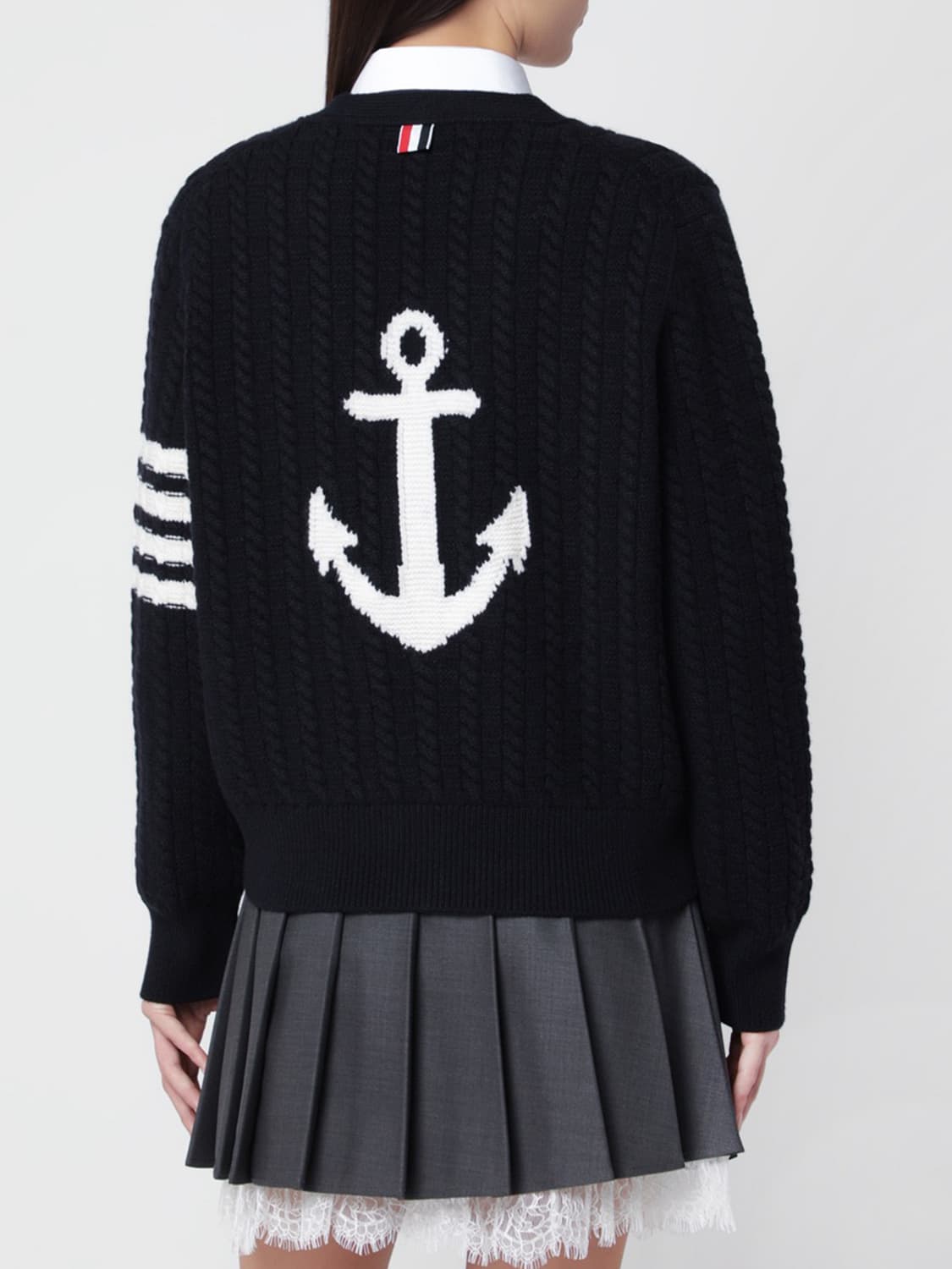 THOM BROWNE PULL: Pull femme Thom Browne, Bleu - Img 2