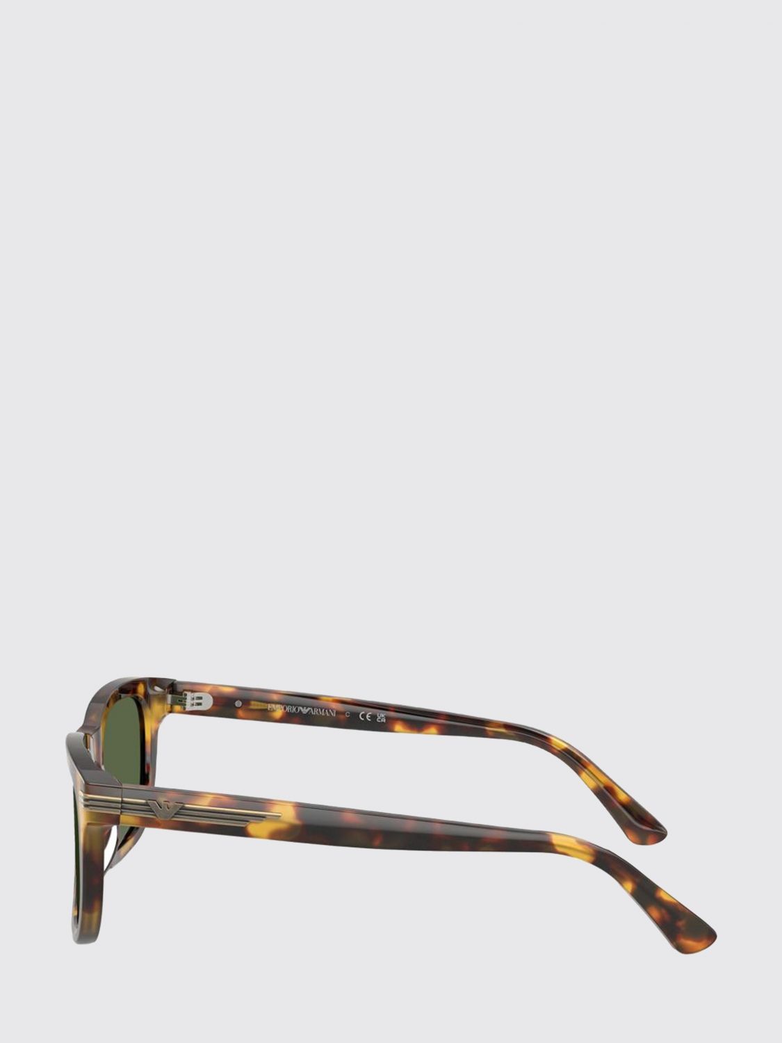 EMPORIO ARMANI SUNGLASSES: Emporio Armani Rectangular Tortoiseshell Acetate Sunglasses, Brown - Img 3