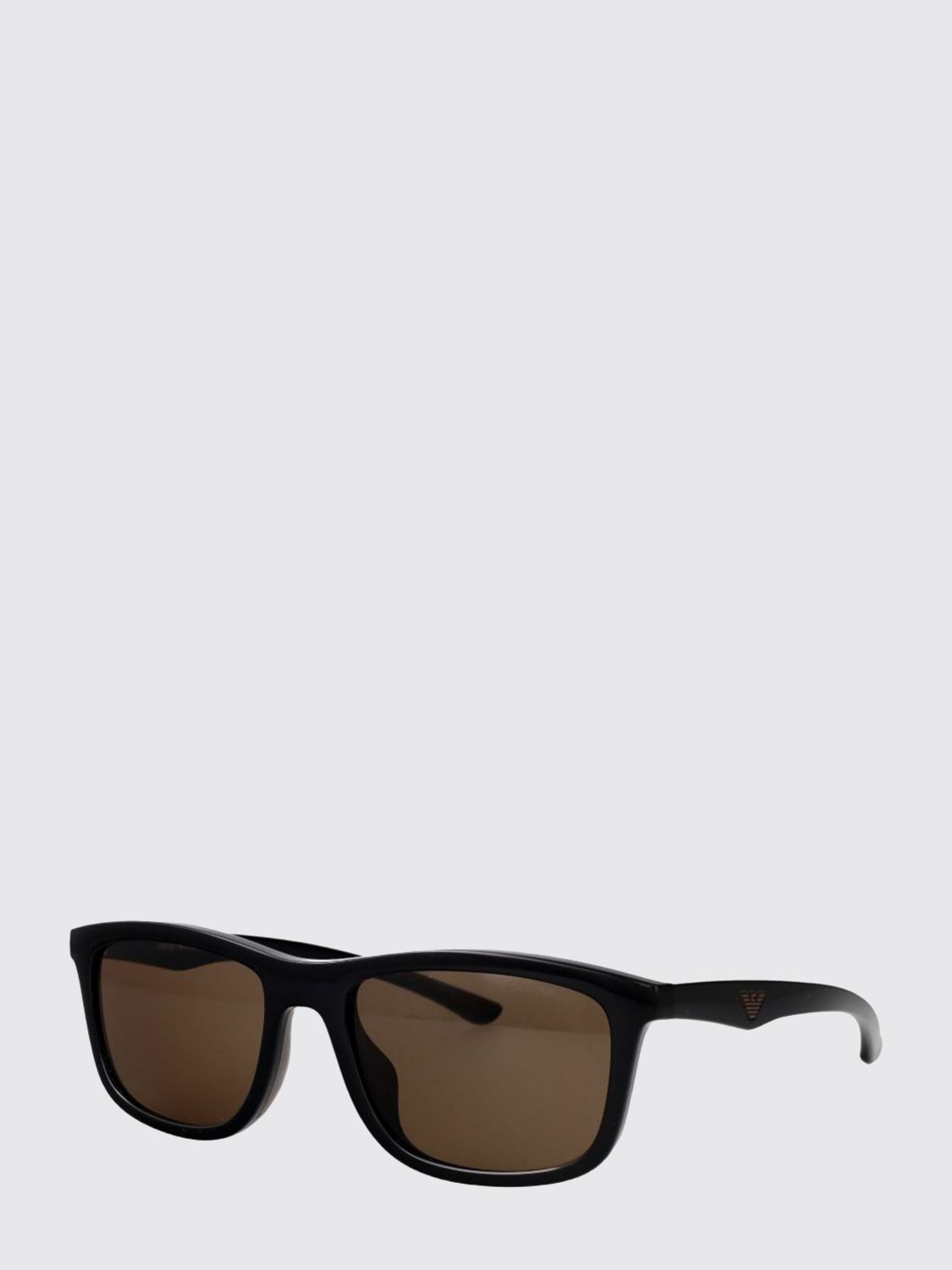 EMPORIO ARMANI SUNGLASSES: Emporio Armani Aviator Sunglasses in Nylon with Tonal Logo, Brown - Img 1