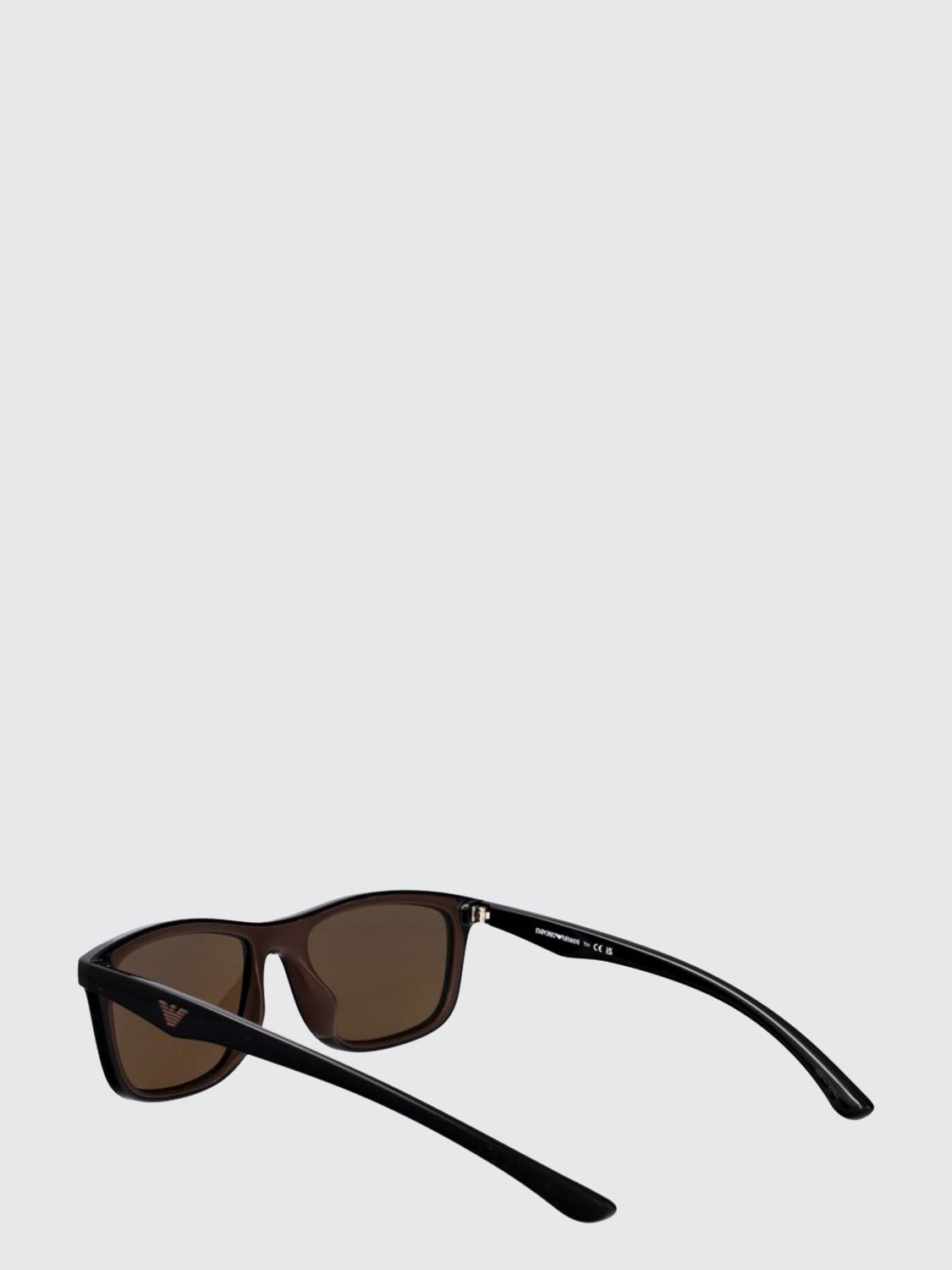 EMPORIO ARMANI SUNGLASSES: Emporio Armani Aviator Sunglasses in Nylon with Tonal Logo, Brown - Img 3