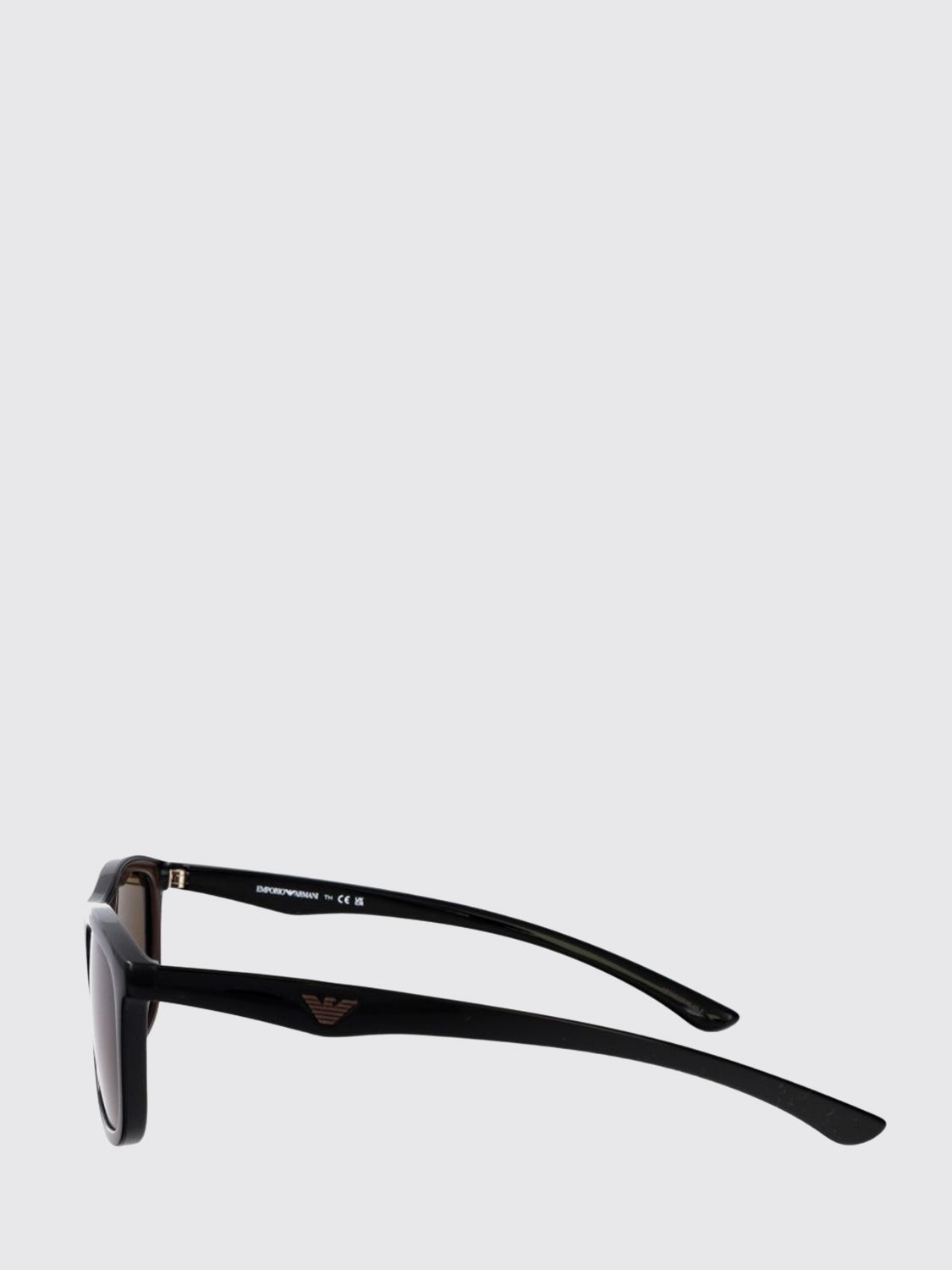EMPORIO ARMANI SUNGLASSES: Emporio Armani Aviator Sunglasses in Nylon with Tonal Logo, Brown - Img 4