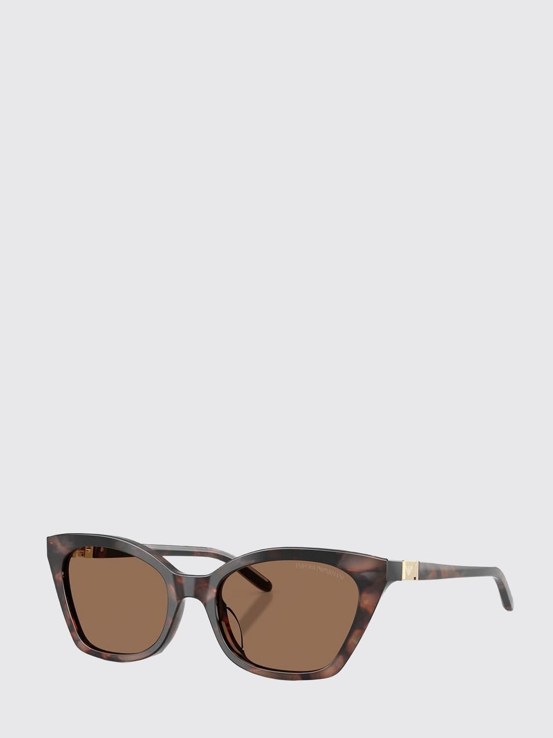 EMPORIO ARMANI OCCHIALI DA SOLE: Occhiali da sole Emporio Armani a farfalla in acetato tartarugato, Marrone - Img 1