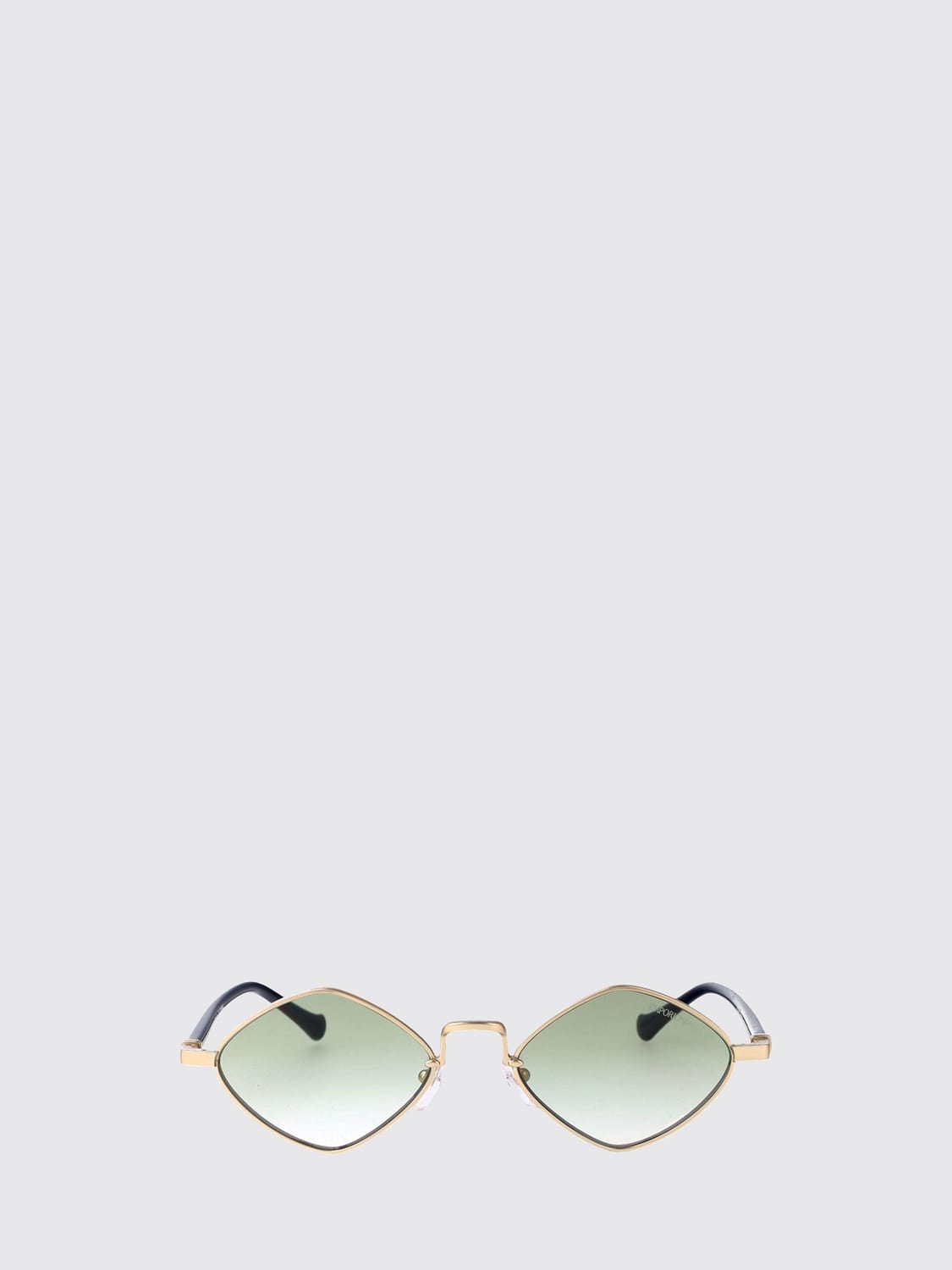 EMPORIO ARMANI SUNGLASSES: Emporio Armani Diamond-Shaped Sunglasses in Gold-Tone Metal with Single Bridge, Gold - Img 2