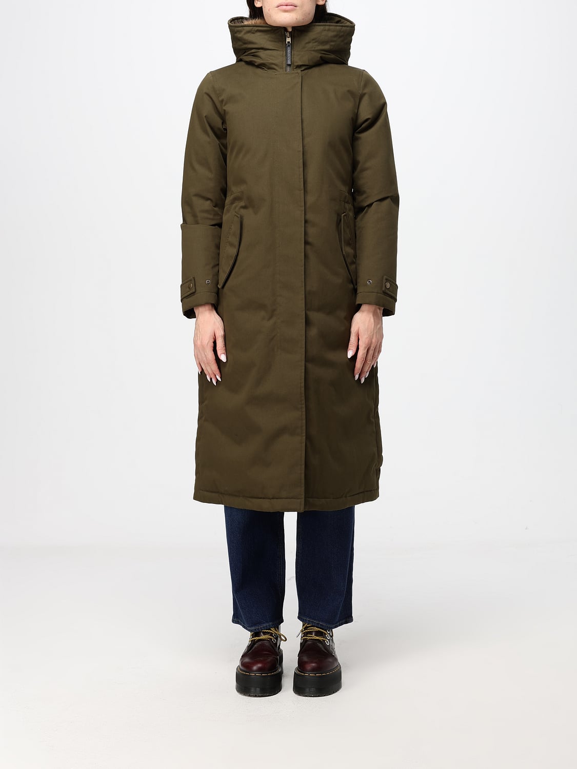 WOOLRICH ПАЛЬТО: Куртка Женское Woolrich, Зеленый - Img 1